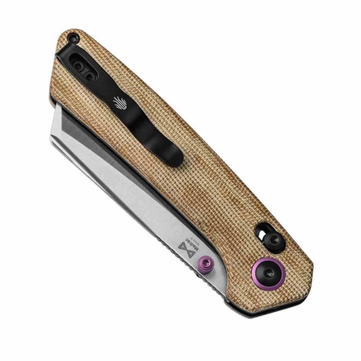 Couteau Kizer Madrac Black Lame Reverse Tanto Acier Nitro-V Manche Micarta AXIS Lock Clip KIV3693A2 - Livraison Gratuite