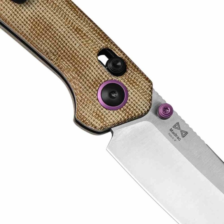 Couteau Kizer Madrac Black Lame Reverse Tanto Acier Nitro-V Manche Micarta AXIS Lock Clip KIV3693A2 - Livraison Gratuite