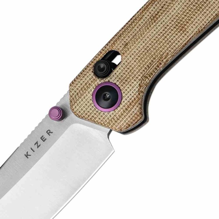 Couteau Kizer Madrac Black Lame Reverse Tanto Acier Nitro-V Manche Micarta AXIS Lock Clip KIV3693A2 - Livraison Gratuite