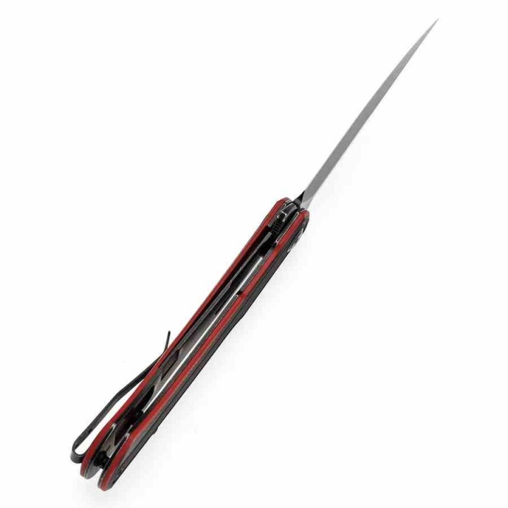 Couteau Tenable Kratos Lame Acier Nitro-V Black Manche G10 Black/Red Liner Lock Clip T1024A1 - Livraison Gratuite