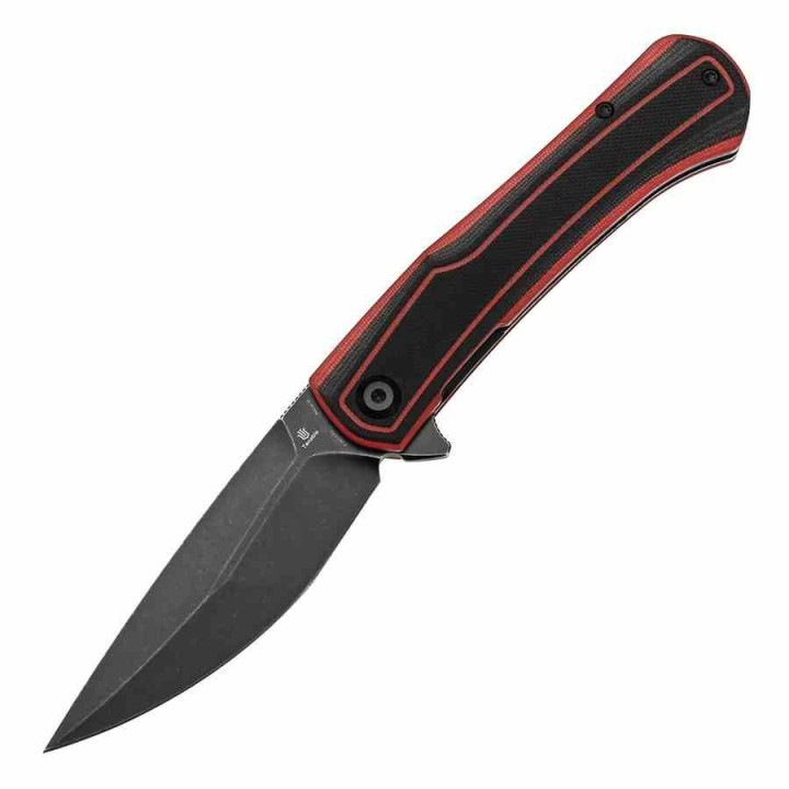 Couteau Tenable Kratos Lame Acier Nitro-V Black Manche G10 Black/Red Liner Lock Clip T1024A1 - Livraison Gratuite