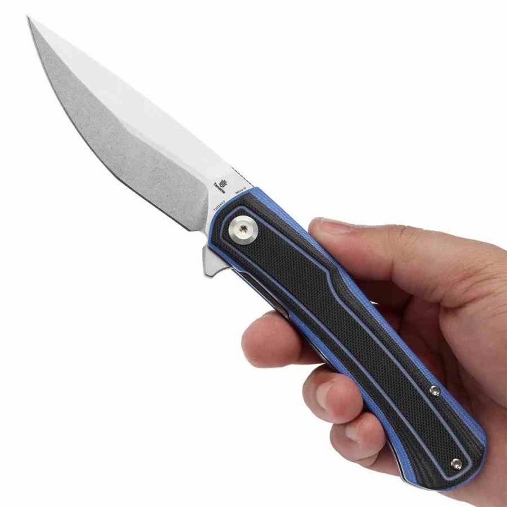 Couteau Tenable Kratos Lame Acier Nitro-V SW Manche G10 Noir & Bleu Liner Lock T1024A2 - Livraison Gratuite