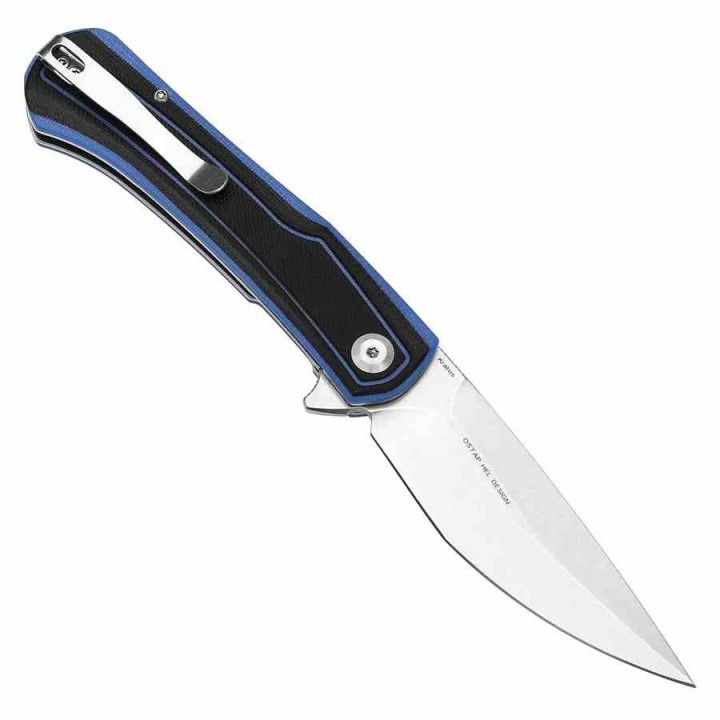Couteau Tenable Kratos Lame Acier Nitro-V SW Manche G10 Noir & Bleu Liner Lock T1024A2 - Livraison Gratuite