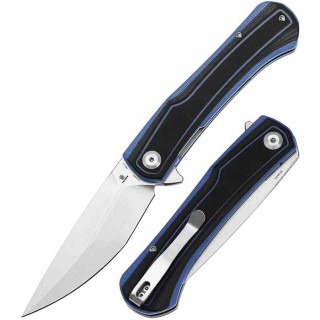 Couteau Tenable Kratos Lame Acier Nitro-V SW Manche G10 Noir & Bleu Liner Lock T1024A2 - Livraison Gratuite