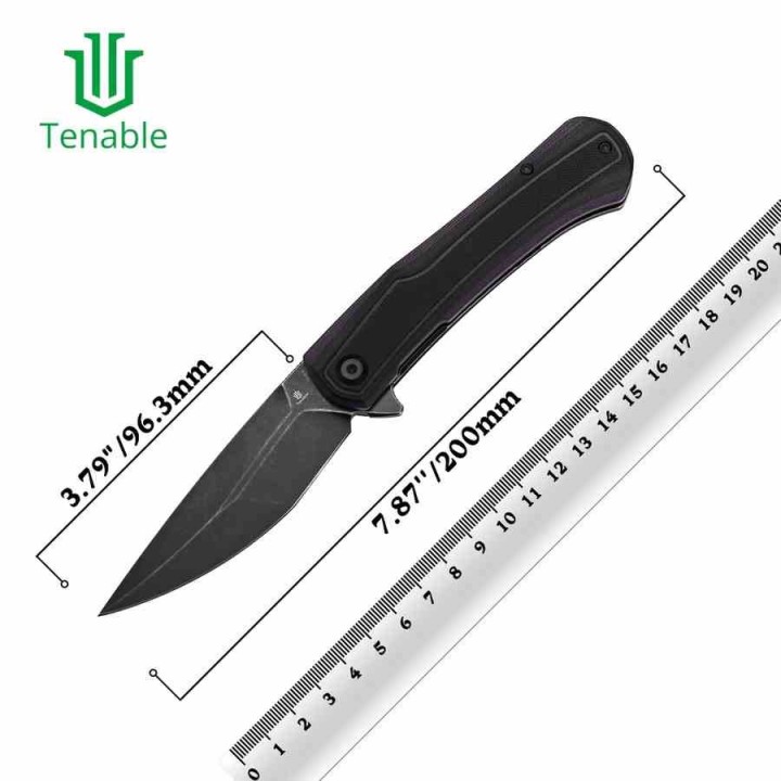 Couteau Tenable Kratos Lame Acier Nitro-V SW Manche G10 Black&Purple Liner Lock T1024A3 - Livraison Gratuite