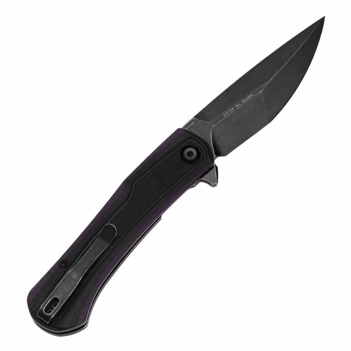 Couteau Tenable Kratos Lame Acier Nitro-V SW Manche G10 Black&Purple Liner Lock T1024A3 - Livraison Gratuite