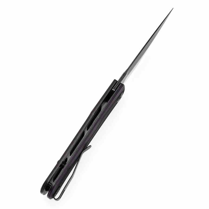 Couteau Tenable Kratos Lame Acier Nitro-V SW Manche G10 Black&Purple Liner Lock T1024A3 - Livraison Gratuite