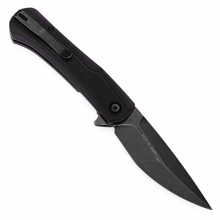 Couteau Tenable Kratos Lame Acier Nitro-V SW Manche G10 Black&Purple Liner Lock T1024A3 - Livraison Gratuite