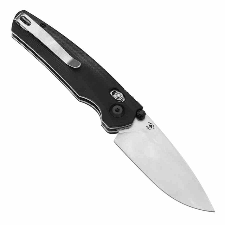 Couteau Tenable Raven Lame Drop Point Acier 14C28N SW Manche G10 Black Cross-Bar Lock Clip T2109V4 - Livraison Gratuite