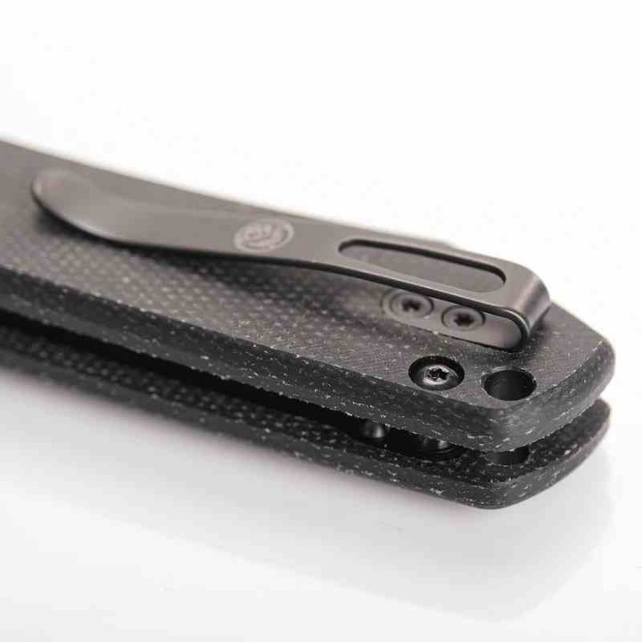 Couteau Vosteed Raccoon Top Liner Lock Lame Bowie Acier 14C28N Manche Micarta Noir KIVT VOSA2910 - Livraison Gratuite