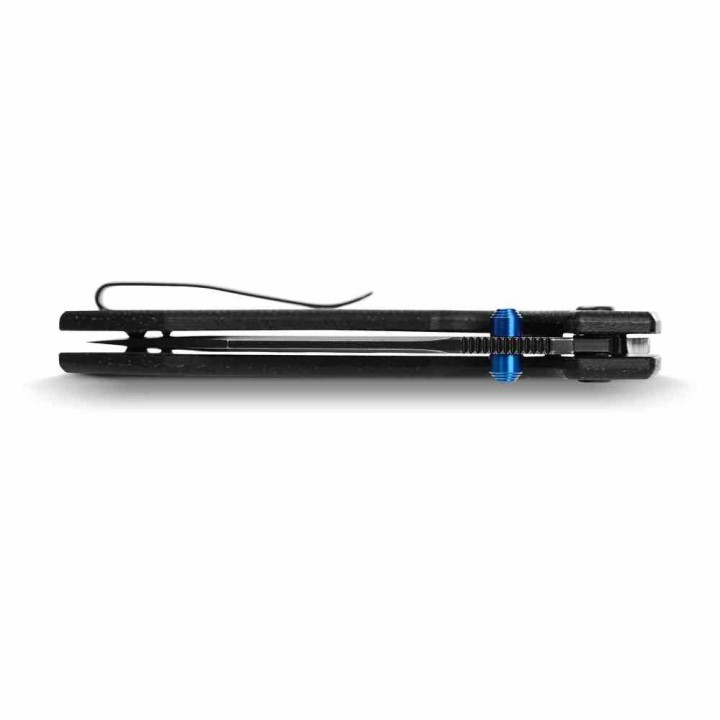 Couteau Vosteed Raccoon Top Liner Lock Lame Bowie Acier 14C28N Manche Micarta Noir KIVT VOSA2910 - Livraison Gratuite