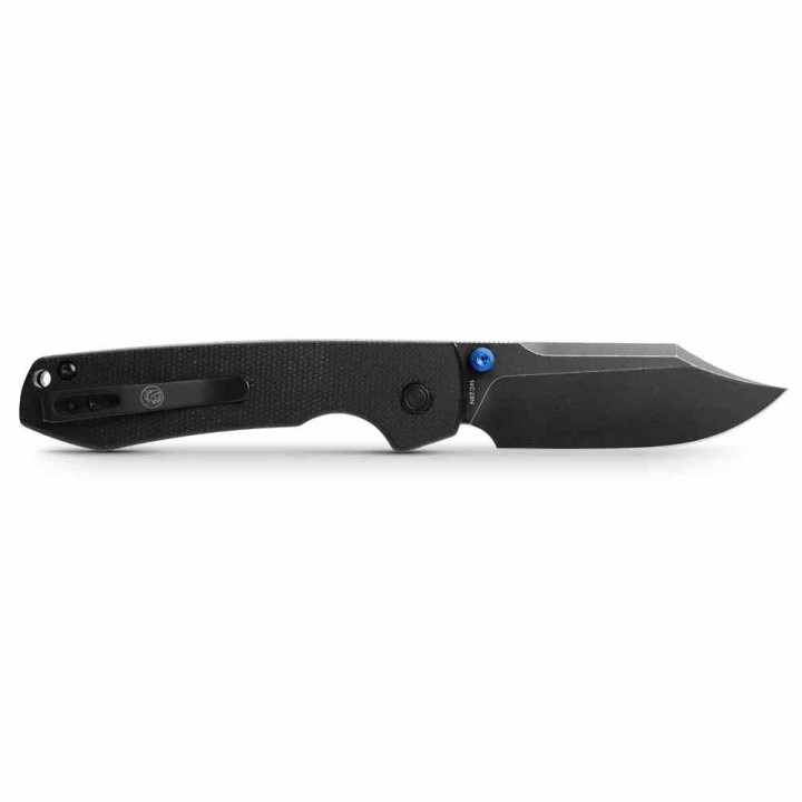 Couteau Vosteed Raccoon Top Liner Lock Lame Bowie Acier 14C28N Manche Micarta Noir KIVT VOSA2910 - Livraison Gratuite
