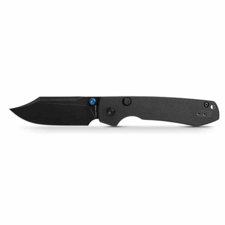 Couteau Vosteed Raccoon Top Liner Lock Lame Bowie Acier 14C28N Manche Micarta Noir KIVT VOSA2910 - Livraison Gratuite