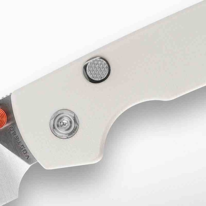 Couteau Vosteed Raccoon Top Liner Lock Lame Bowie Acier 14C28N Manche Micarta White KIVT VOSA2912 - Livraison Gratuite