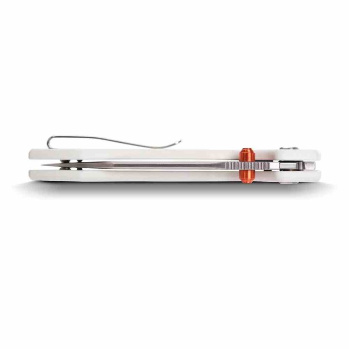 Couteau Vosteed Raccoon Top Liner Lock Lame Bowie Acier 14C28N Manche Micarta White KIVT VOSA2912 - Livraison Gratuite