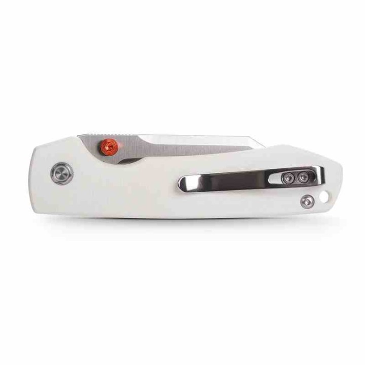 Couteau Vosteed Raccoon Top Liner Lock Lame Bowie Acier 14C28N Manche Micarta White KIVT VOSA2912 - Livraison Gratuite