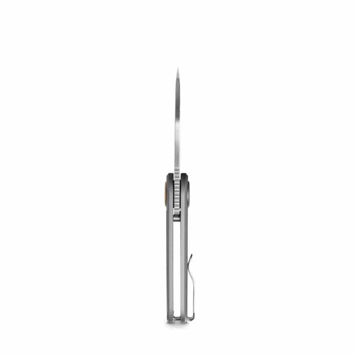 Couteau Vosteed Corgi V Vanchor Lock Lame Drop Point Acier 14C28N Manche Alu Gris EDC VOSA3703 - Livraison Gratuite