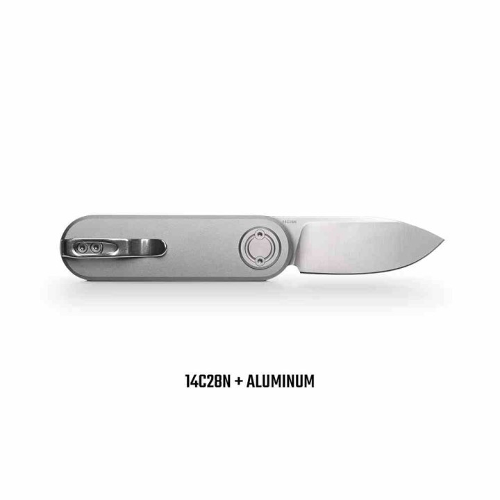 Couteau Vosteed Corgi V Vanchor Lock Lame Drop Point Acier 14C28N Manche Alu Gris EDC VOSA3703 - Livraison Gratuite