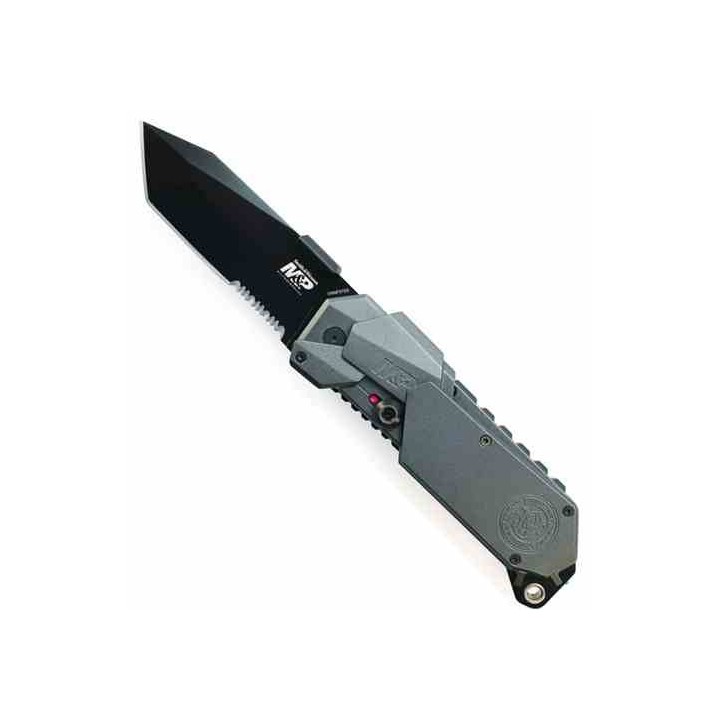 Couteau Smith & Wesson M&P M.A.G.I.C.  Automatique Lame Tanto Acier 4034 Manche Alu Brise-Vitres SWMP9BTS - Livraison Gratuite
