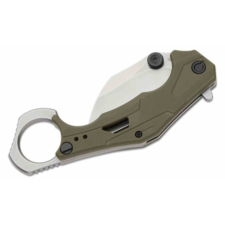 Couteau Kershaw Outlier Karambit O/A Lame 8Cr13MoV SW Manche GFN Vert Olive Linerlock KS2064ODSW - Livraison Gratuite