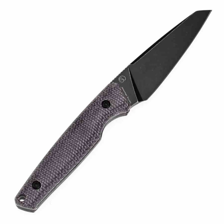 Couteau Tenable Parr Lame Reverse Tanto Acier 14C28N Blk Manche Micarta Purpe Etui Kydex TG011B1 - Livraison Gratuite