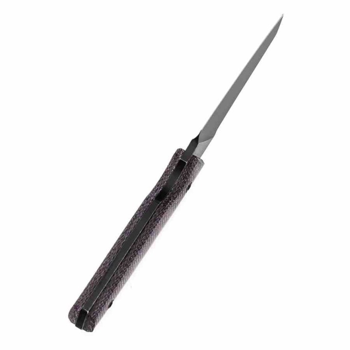 Couteau Tenable Parr Lame Reverse Tanto Acier 14C28N Blk Manche Micarta Purpe Etui Kydex TG011B1 - Livraison Gratuite