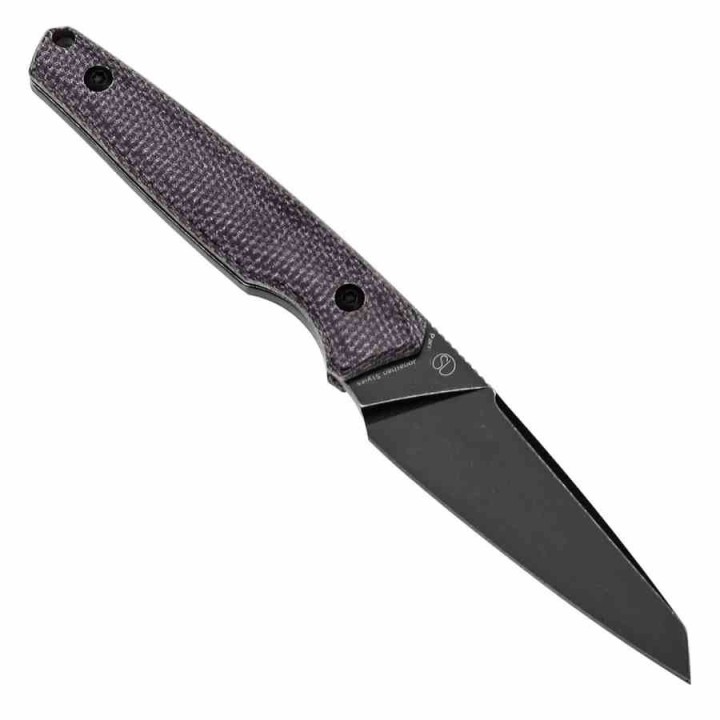 Couteau Tenable Parr Lame Reverse Tanto Acier 14C28N Blk Manche Micarta Purpe Etui Kydex TG011B1 - Livraison Gratuite