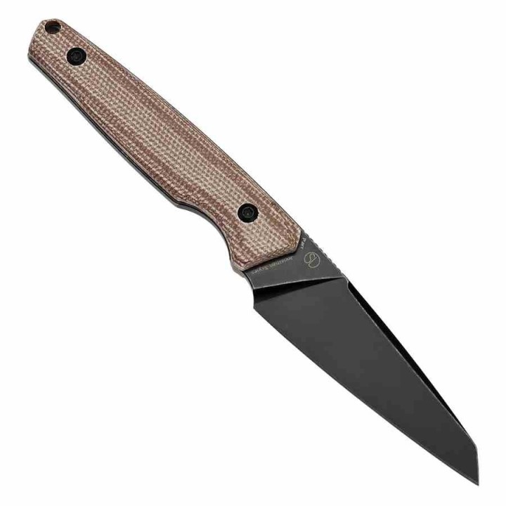 Couteau Tenable Parr Lame Reverse Tanto Acier 14C28N Blk Manche Micarta Brown Etui Kydex TG011B4 - Livraison Gratuite