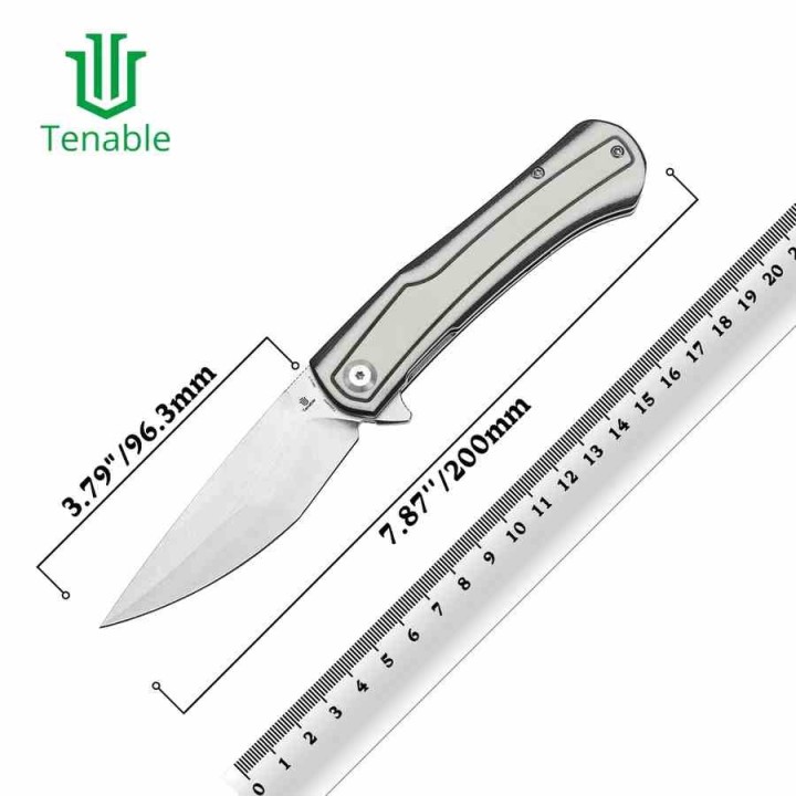 Couteau Tenable Kratos Black/White Lame Acier Nitro-V SW Manche G10 Liner Lock Clip T1024A5 - Livraison Gratuite