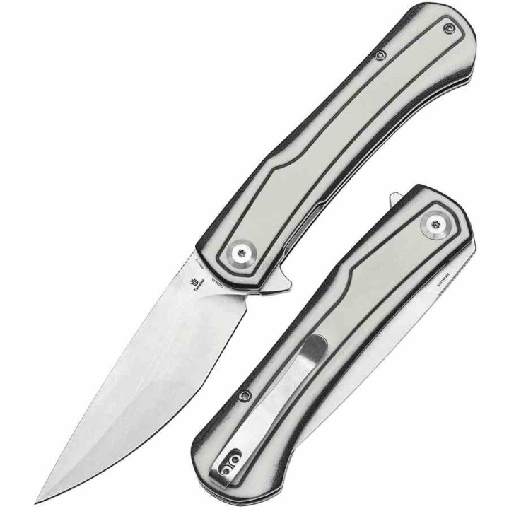 Couteau Tenable Kratos Black/White Lame Acier Nitro-V SW Manche G10 Liner Lock Clip T1024A5 - Livraison Gratuite