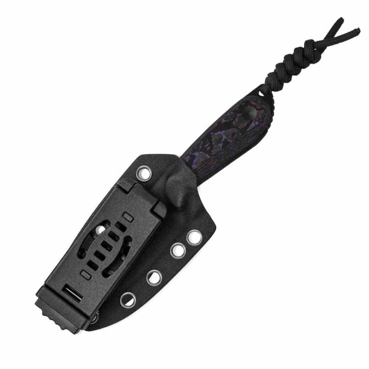 Couteau Kizer Buddy Lame Drop Point Acier 4V Manche Fat Carbon Purple Etui Kydex KI1081A10 - Livraison Gratuite