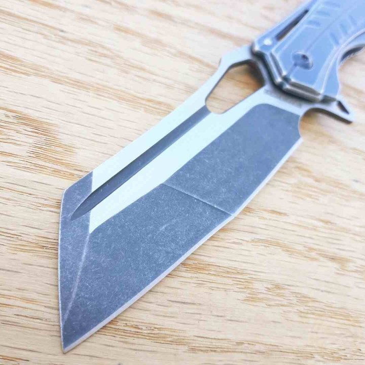 Couteau Rough Ryder Lame Tanto Acier Inox Manche Acier Bleu Frame Lock Clip RR2145 - Livraison Gratuite