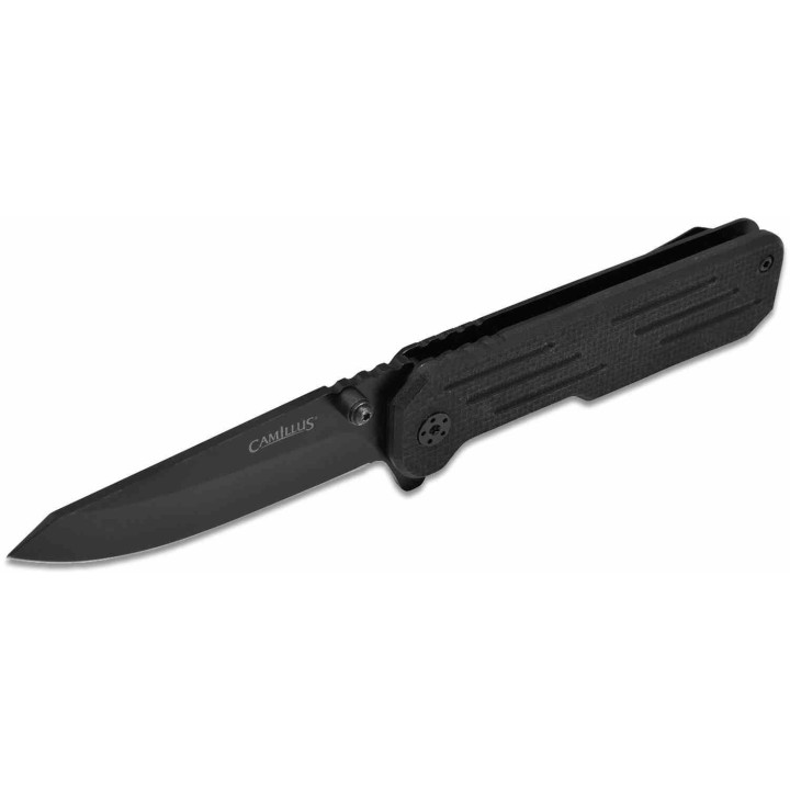 Couteau Camillus CHO Lame Drop Point Acier 420 Traité Titane Manche GFN & Acier Frame Lock CM19395 - Livraison Gratuite