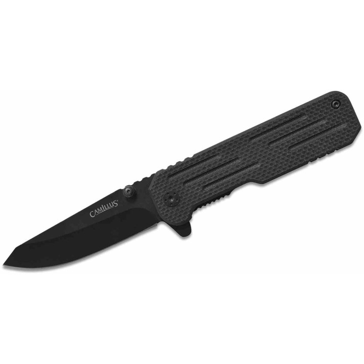 Couteau Camillus CHO Lame Drop Point Acier 420 Traité Titane Manche GFN & Acier Frame Lock CM19395 - Livraison Gratuite
