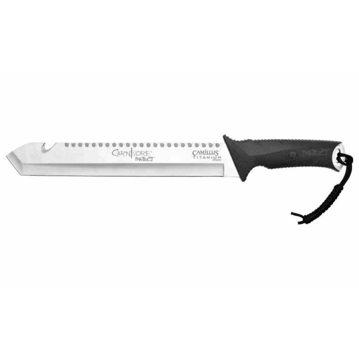 Couteau Machette Camillus Carnivore Lame Acier 420 Titane Sawback & Guthook Manche & Etui ABS CM19818002 - Livraison Gratuite