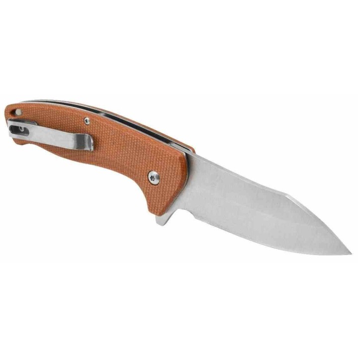 Couteau Camillus Arvo A/O Lame Drop Point Acier 420 Manche Tan Micarta Liner Lock CM19479 -  Livraison Gratuite