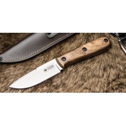 Couteau Kizlyar Colada Bowie Acier AUS-8 Manche Bois Etui Cuir Made In Russia KK0113 - Livraison Gratuite