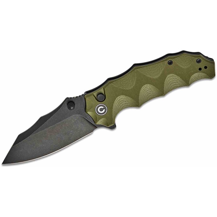 Couteau Civivi Natterjack Green Lame Acier 14C28N Black Manche G10 Button Lock IKBS CIVC240281 - Livraison Gratuite