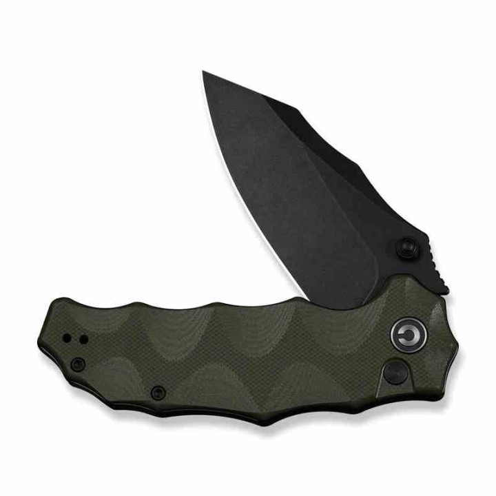 Couteau Civivi Natterjack Green Lame Acier 14C28N Black Manche G10 Button Lock IKBS CIVC240281 - Livraison Gratuite