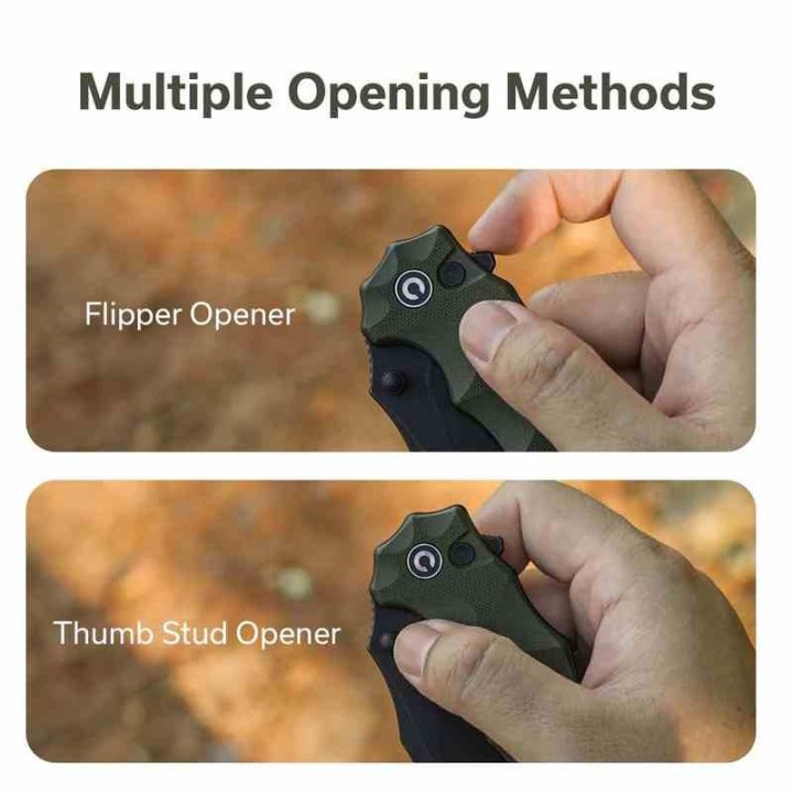 Couteau Civivi Natterjack Green Lame Acier 14C28N Black Manche G10 Button Lock IKBS CIVC240281 - Livraison Gratuite