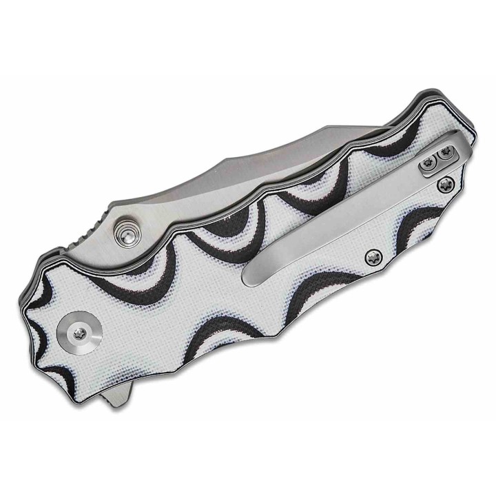 Couteau Civivi Natterjack White/Black Lame Acier 14C28N Manche G10 Button Lock IKBS CIVC240283 - Livraison Gratuite