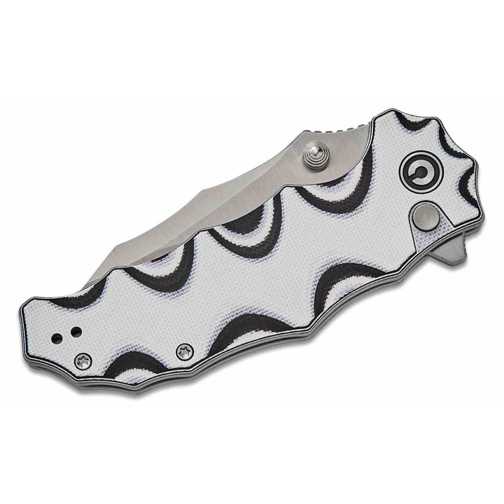 Couteau Civivi Natterjack White/Black Lame Acier 14C28N Manche G10 Button Lock IKBS CIVC240283 - Livraison Gratuite