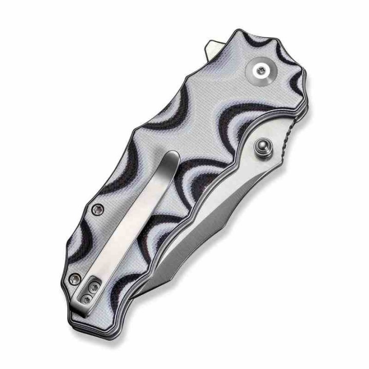 Couteau Civivi Natterjack White/Black Lame Acier 14C28N Manche G10 Button Lock IKBS CIVC240283 - Livraison Gratuite