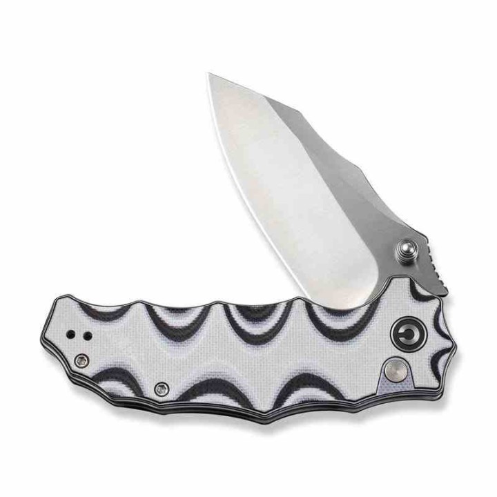 Couteau Civivi Natterjack White/Black Lame Acier 14C28N Manche G10 Button Lock IKBS CIVC240283 - Livraison Gratuite