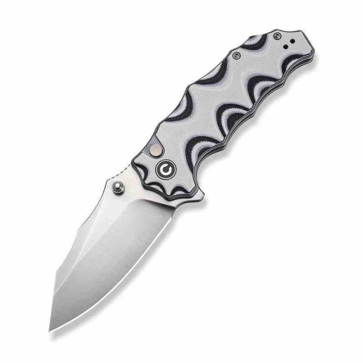 Couteau Civivi Natterjack White/Black Lame Acier 14C28N Manche G10 Button Lock IKBS CIVC240283 - Livraison Gratuite
