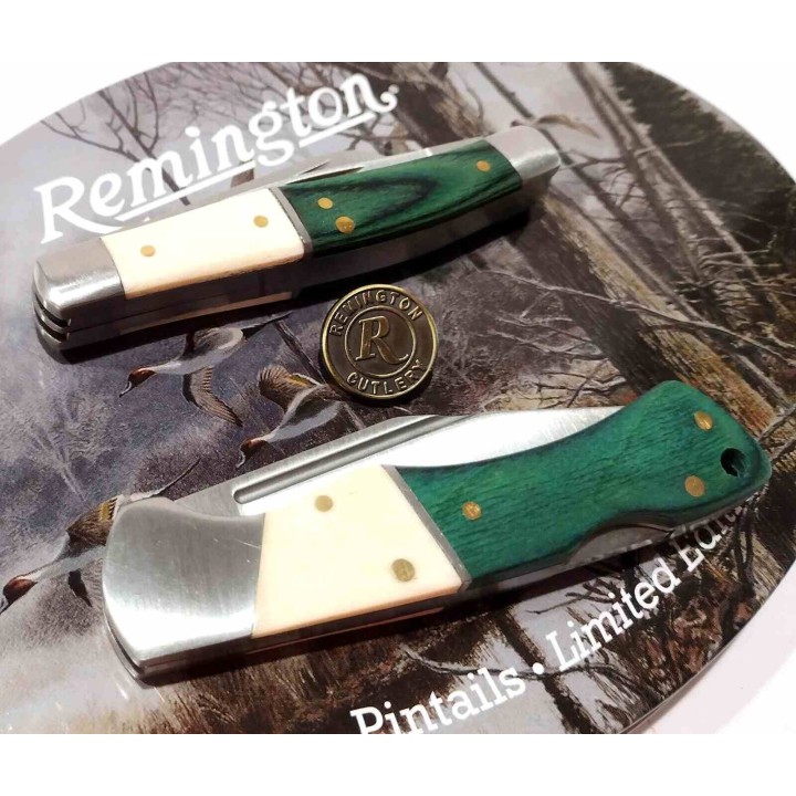 Coffret Cadeau Remington Pin Tails 2 Couteaux Manches Os Blanc & Bois Lames Acier Inox Collector R15713 - Livraison Gratuite