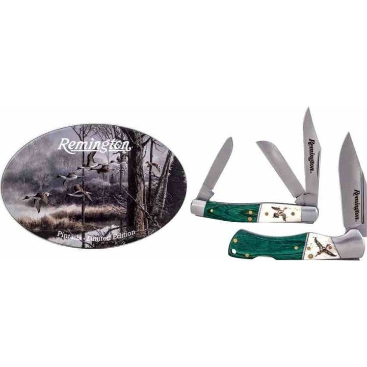 Coffret Cadeau Remington Pin Tails 2 Couteaux Manches Os Blanc & Bois Lames Acier Inox Collector R15713 - Livraison Gratuite