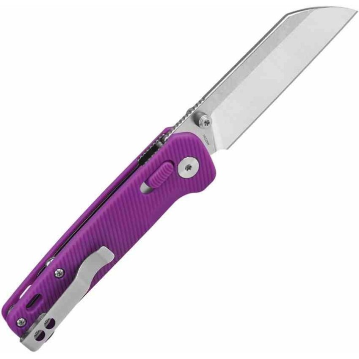 Couteau QSP Penguin Glyde Lame Acier 14C28N Manche FRN Violet Lock Crossbar Clip QS130GLE1 - Livraison Gratuite