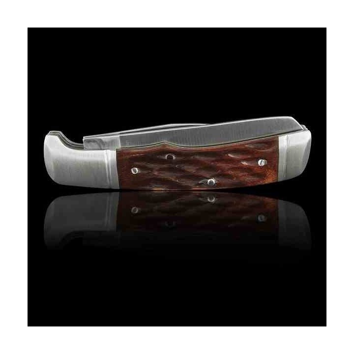 Couteau Pliant Browning Joint Venture Trapper Bone Lames Acier 8Cr13MoV Manche en Os Slipjoint BR0012 - Livraison Gratuite