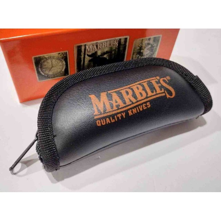 Couteau Marbles Green Stag Bone Trapper Lames en Acier 440 Poignée en Os Vert Slipjoint MR189 - Livraison Gratuite